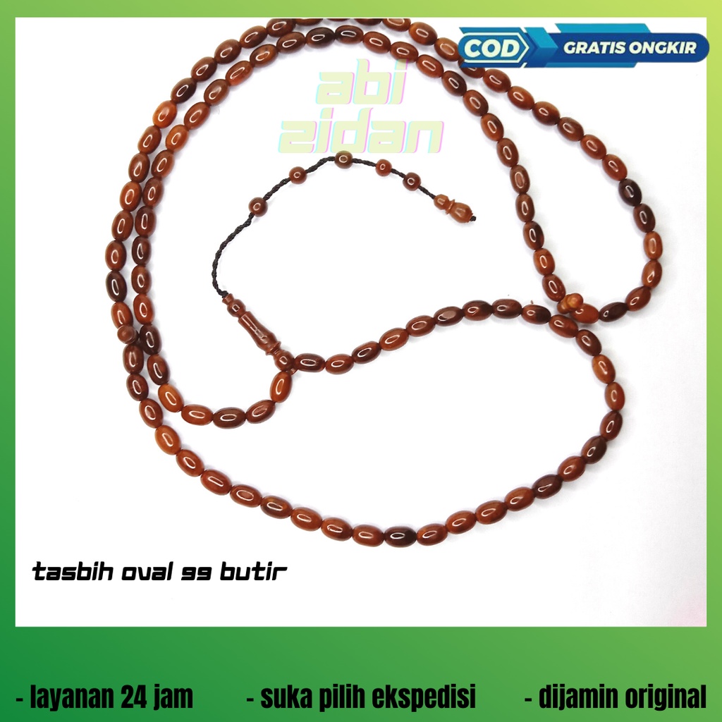 Tasbih kayu Kaokah Kokka Kaukah kokkah koka asli Original model oval 99 butir