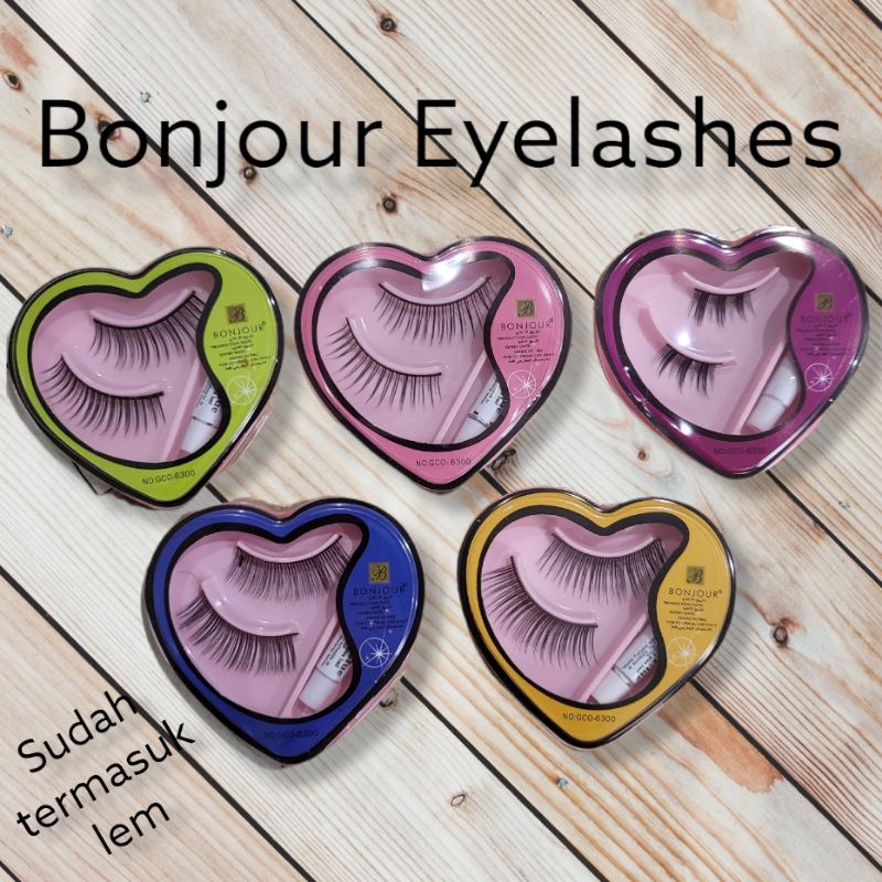 [Per Pc] Bulu Mata Palsu Bonjour Eyelash dengan Lem