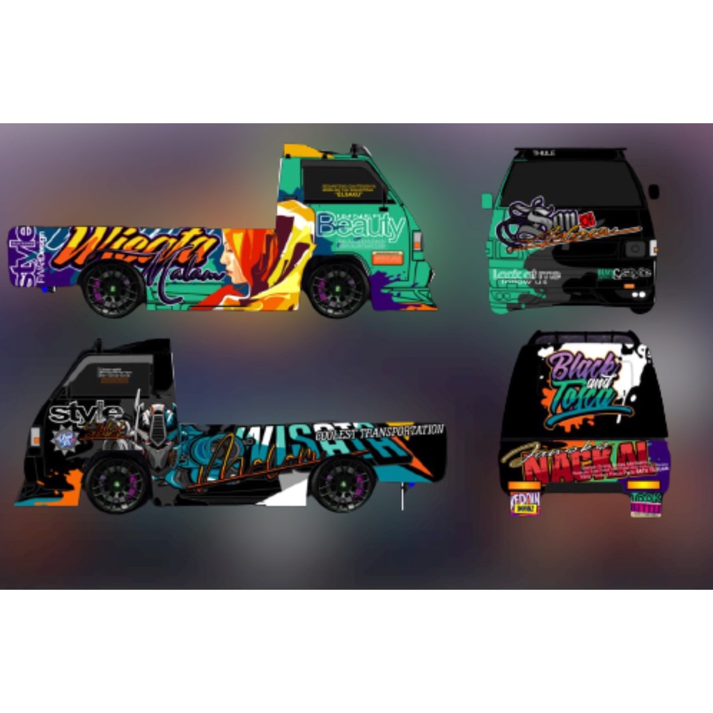 STICKER MOBIL PICK UP L300 DECAL KEREN MOTIF