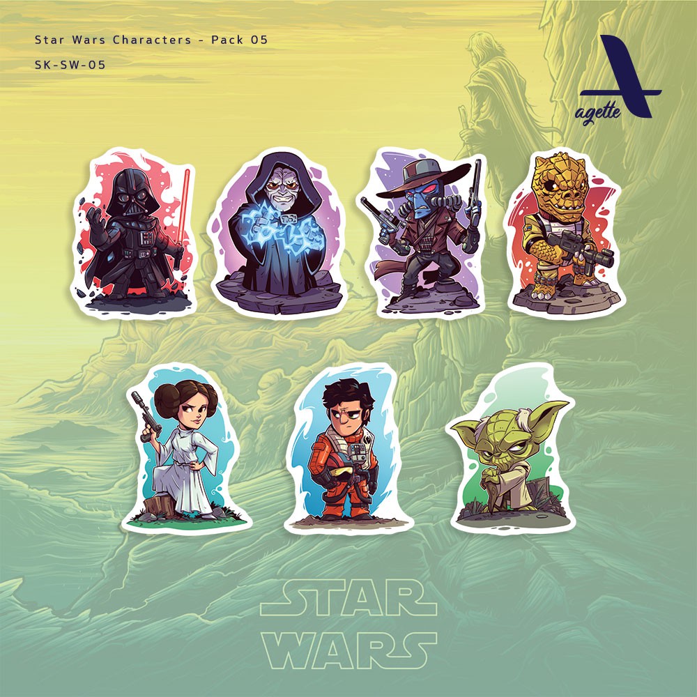 

7 PCS - Stiker Star Wars - 05 - Laminasi - Waterproof Sticker