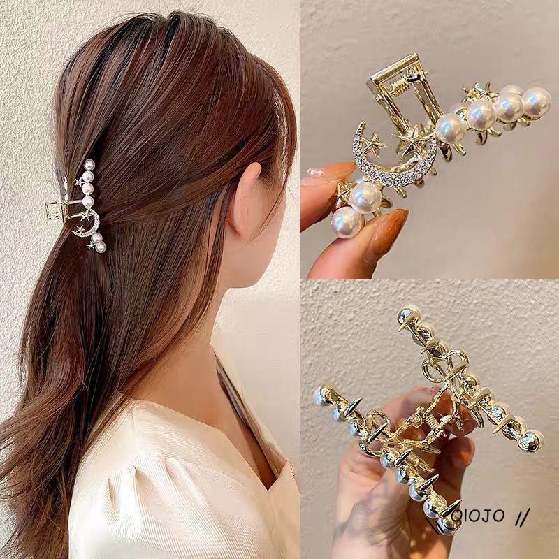 【COD】jepit rambut gunting mutiara Jepit Rambut Bahan Metal Aksen Mutiara Dan Berlian Imitasi Untuk Mandi ol2