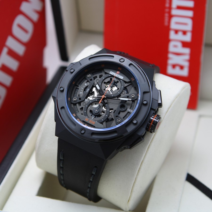 JAM TANGAN PRIA EXPEDITION 6818 / E6818 / E 6818 LEATHER ORIGINAL GARANSI RESMI 1 TAHUN