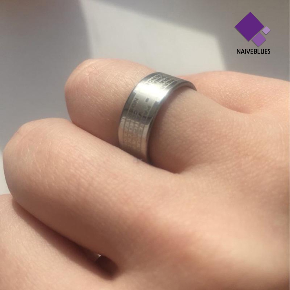 Naiveblue Cincin Titanium Steel Motif Salib Ayat Alkitab Untuk Pasangan / Pria / Wanita / Pesta