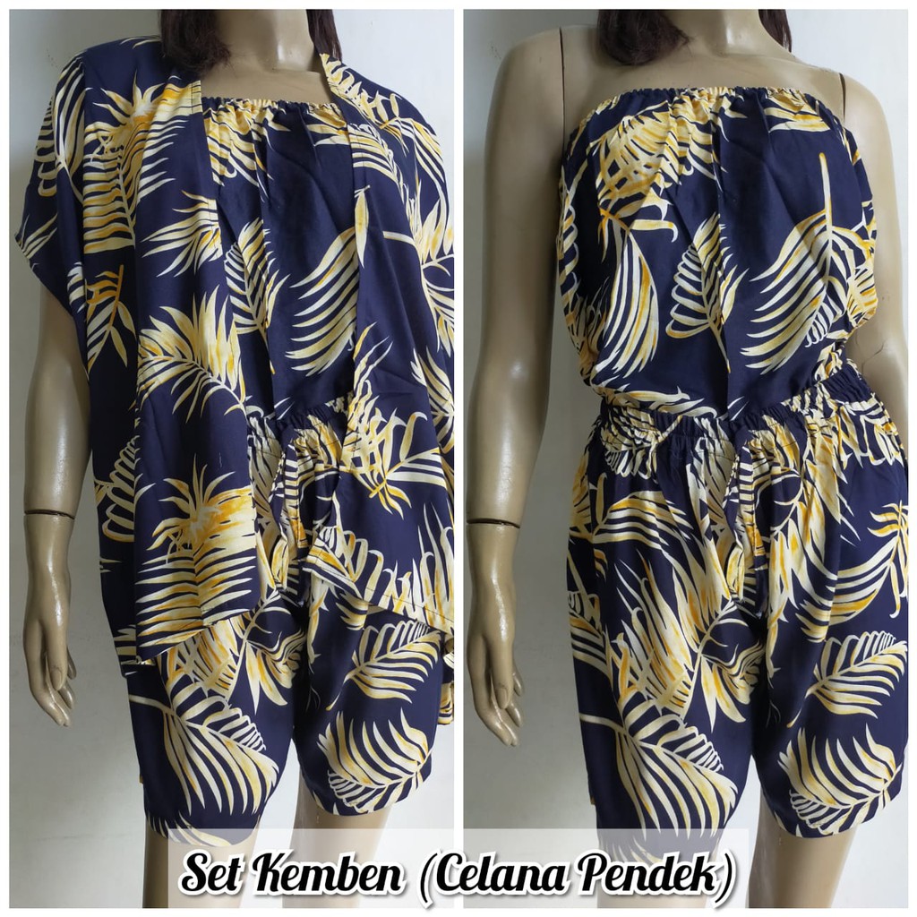 Setelan Kemben Celana Pendek / Set 3 in 1 Cardigan, Kemben,  Celana Pendek