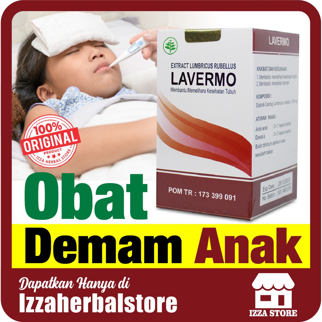 OBAT DEMAM ANAK Lavermo Suplemen Herbal Ampuh Meredakan Demam Panas Tinggi Flu Pilek 100% ASLI