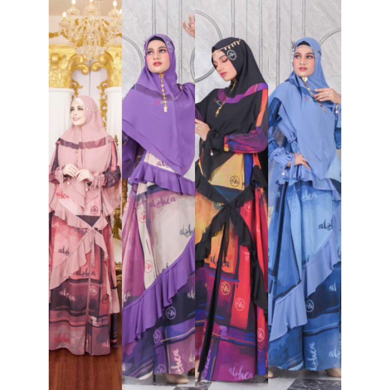 ILEANA SYARI SET ORI BY ALZHEA / GAMIS SET DRESS ALZHEA / ALZHEA PREMIUM / GAMIS ALZHEA SET HIJAB
