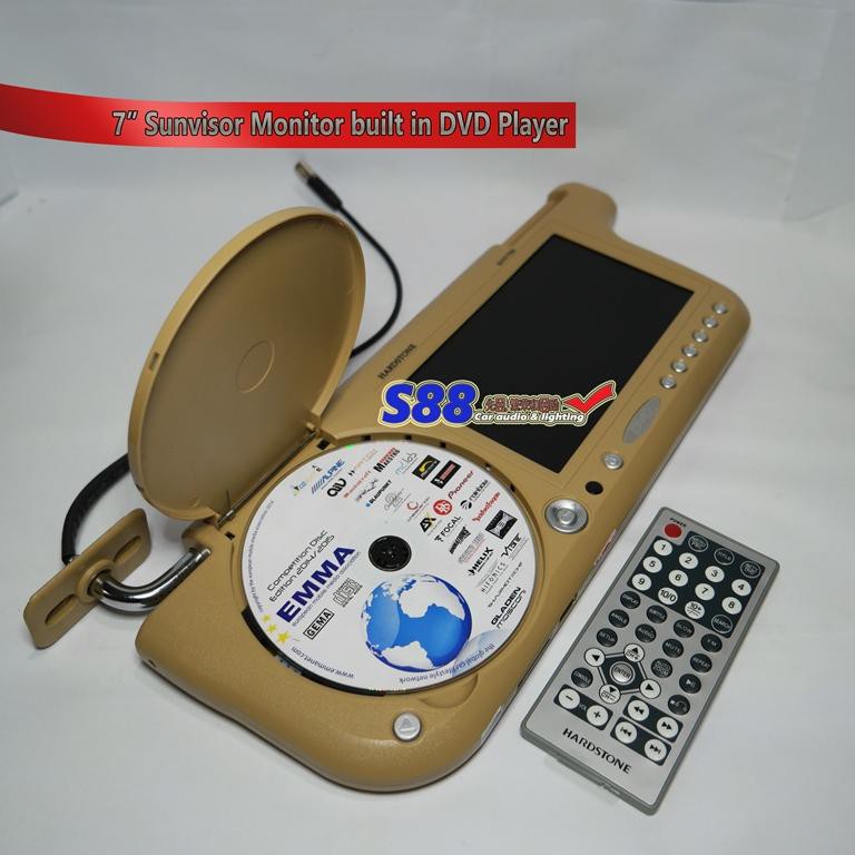 Sunvisor Monitor 7 TV DVD Player Hardstone