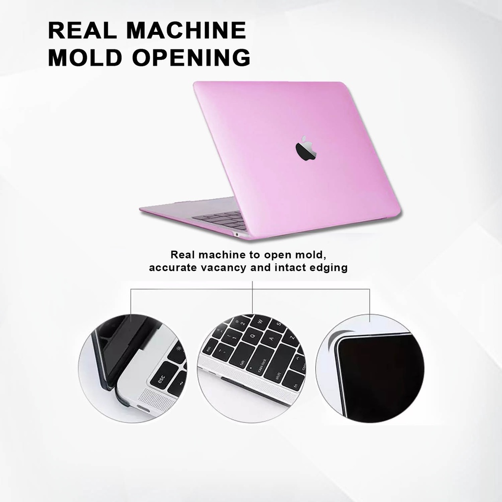 Case Casing Protective Pelindung Laptop Macbook Air Pro 13 M1 M2 2017 2018 2019 2020 2021 A1932 A2179 A2337 A1706 A1708 A1989 A2159 A2251 A2289 A2338 Gambar Polos Warna Ungu Soft Purple Motif Lucu Hardcase Murah