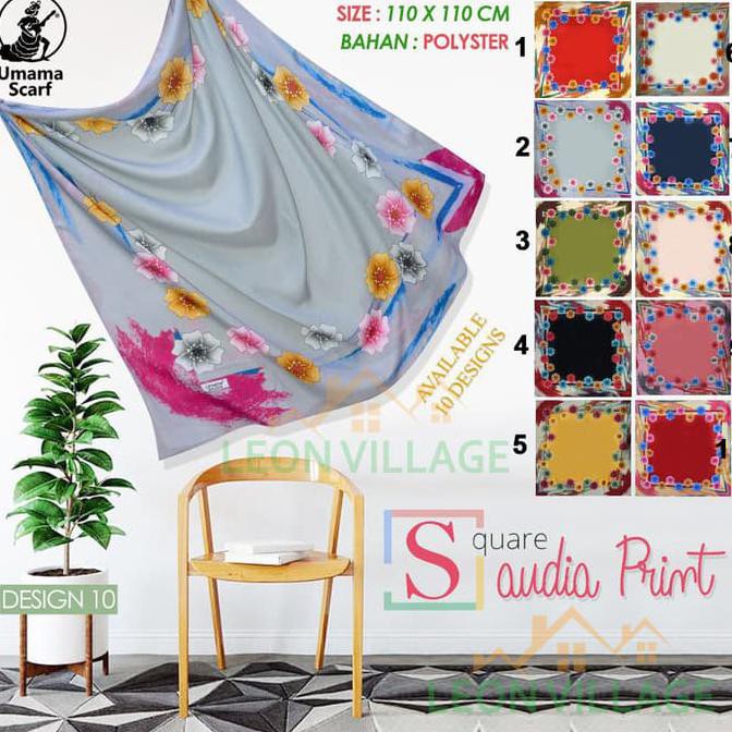 Kerudung Saudia Print A10 Umama Hijab Jilbab Segi Empat Motif