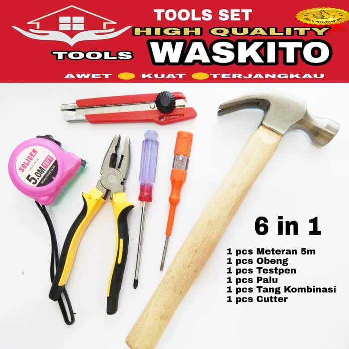Tools kit Set / set alat tukang / alat pertukangan / obeng set