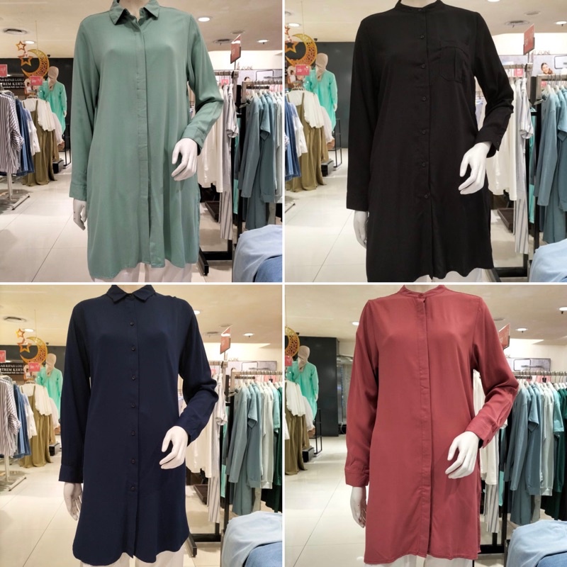 Kemeja TUNIK Warna Polos Wanita Brand Osella Original (S-XXL)