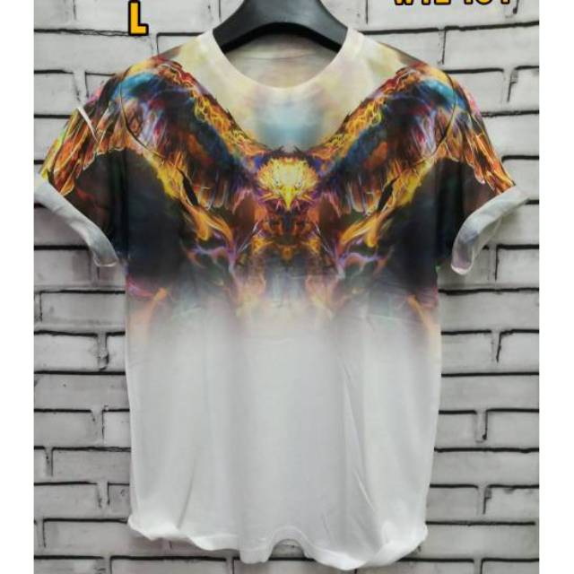 Kaos fullprint 3D elang face new