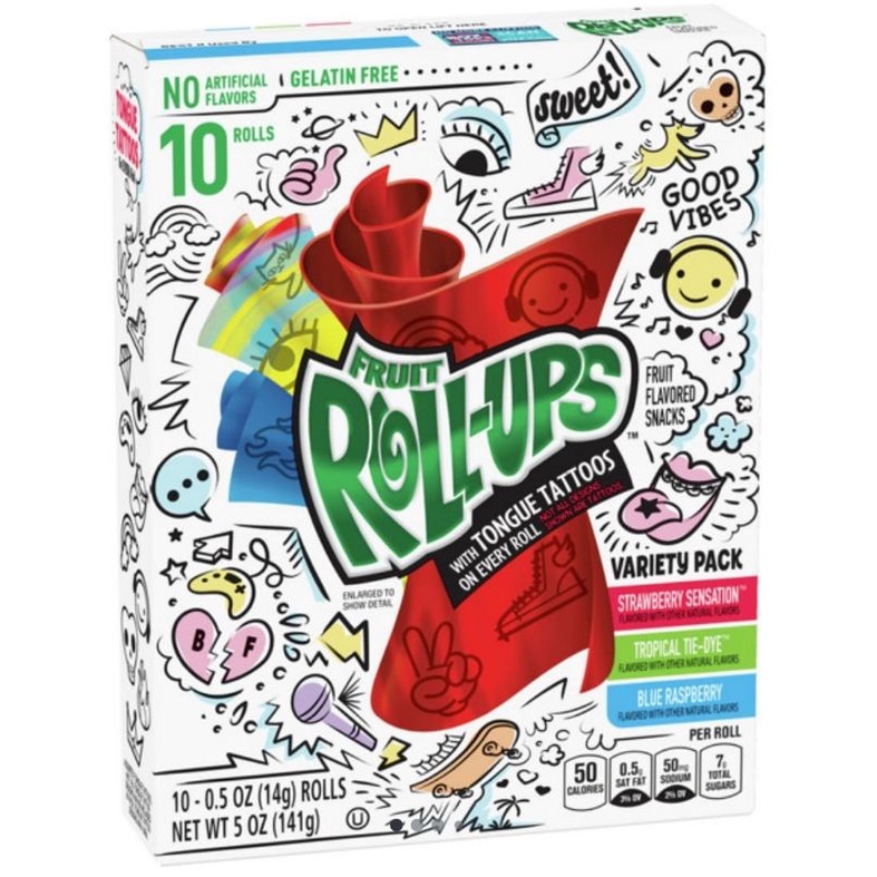 

Promo Buy 1 Get 1 Free Fruit Roll Ups Tattoo / Berry Tie Dye / Variety 5 Oz