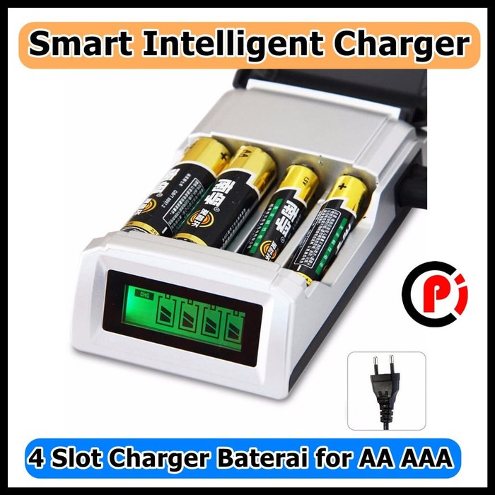 Taffware Smart Intelligent LCD 4 Slot Charger Baterai for AA AAA NiMh