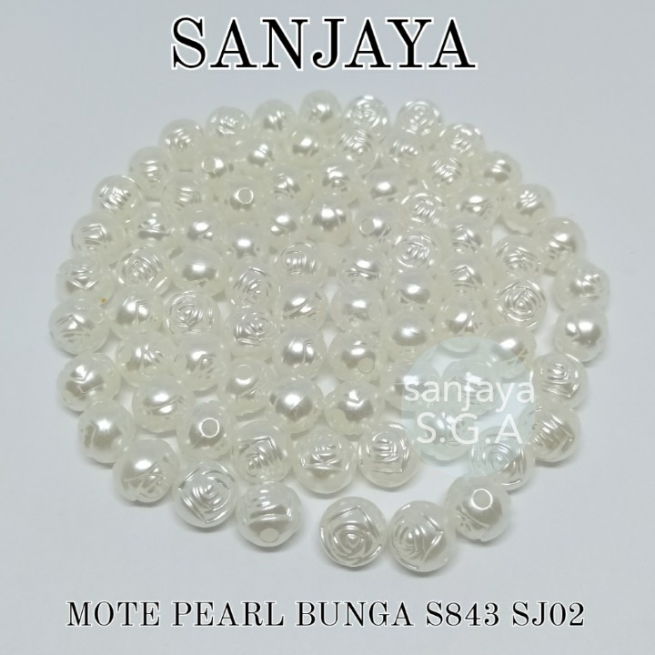 MOTE PEARL / MANIK BUNGA AKRILIK / MANIK PEARL BUNGA / MOTE PEARL BUNGA S843 SJ02