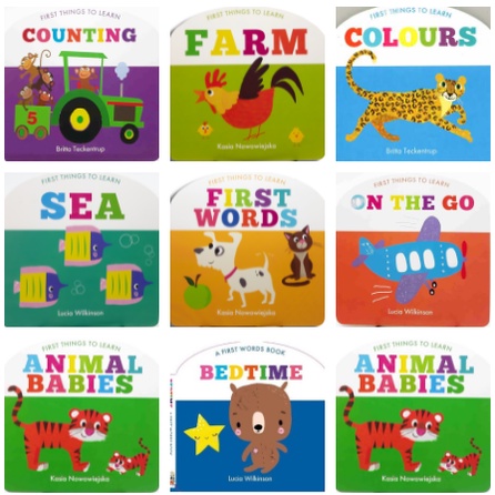 SALE BOARD BOOK CURVED BOOKS / FARM / COUNTING / BED TIME / SEA / FIRST WORD / ANIMAL BABIES / ON TH