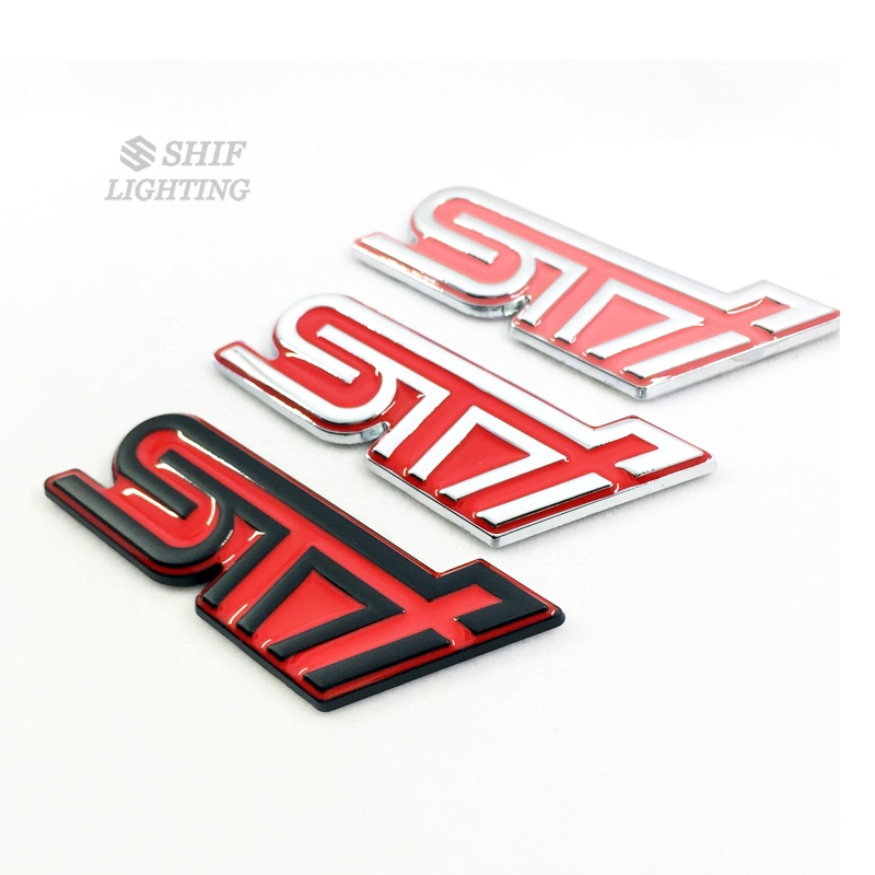 1pc Stiker Emblem Logo STI Bahan Metal Untuk Dekorasi Mobil SUBARU STI