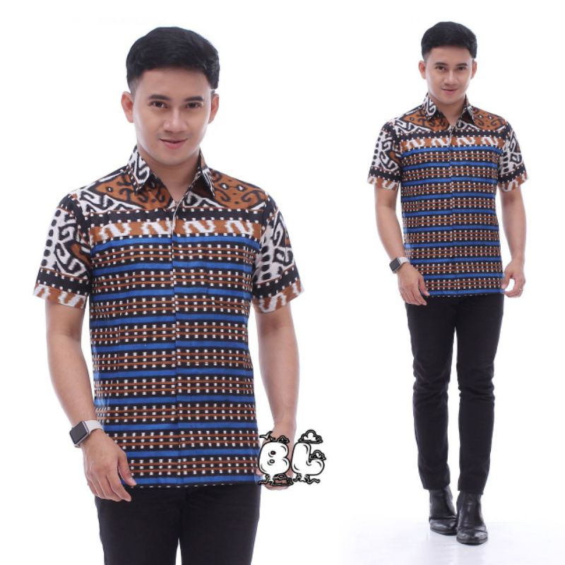 DRESS ETNIK TERBARU-Maura Couple - Sania Ruffle Batik tenun Couple Ori Ndoro Jowi DNT Garansi Termurah Shopee BAJU IMLEK-MOTIF E PRIA