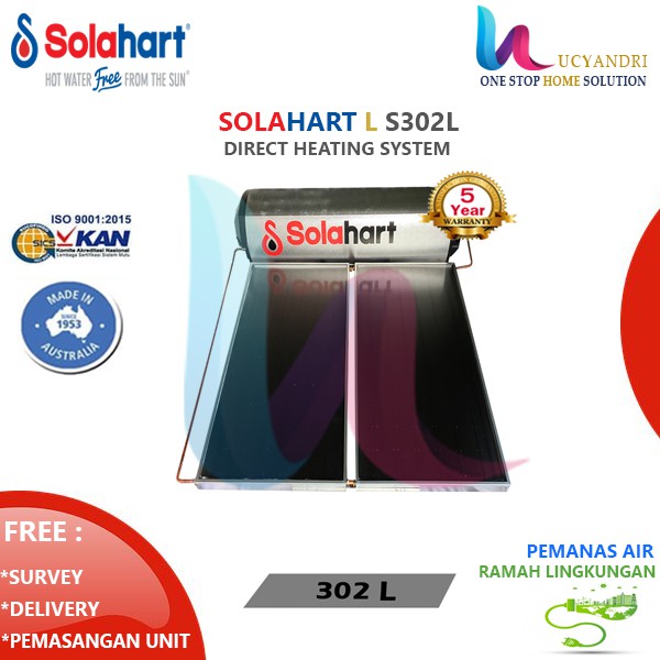 Solahart Direct Heating S 302 L | Pemanas Air Matahari