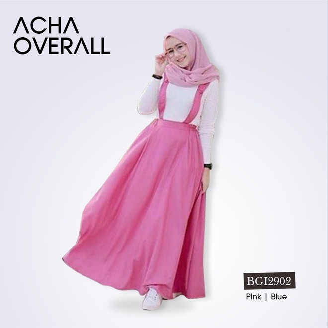 Overall Acha Rok Bawahan muslim Tanpa Inner / Dalaman - Rok Kodok Setelan Wanita Muslimah Busana Mus