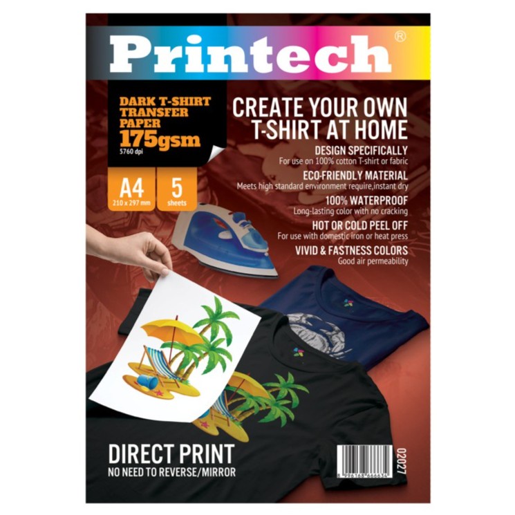 

Kertas Dark T-Shirt Transfer Paper Printech 175 Gsm A4 Warna Gelap Kertas T-Shirt Transfer