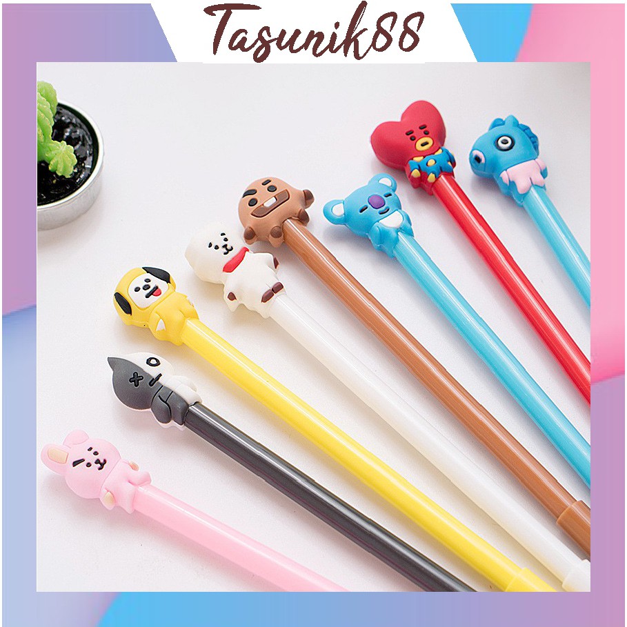 

⭐TasUnik88⭐ R147 Pena Karakter KPOP Black Ink Gel Pen Pena Gel Import Murah / Pena