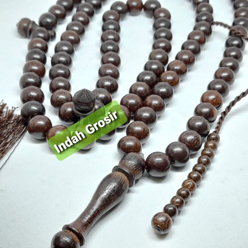 TASBIH JUMBO KAYU GALIH ASEM 12MM 99BUTIR NATURAL