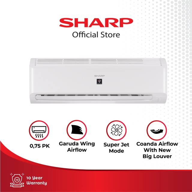 Sharp Air Conditioner - Garuda Series 0,75 PK , Plasmacluster 595 Watt Rate Input - AH-AP7BMY