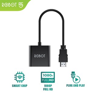 ROBOT RHV10 HDMI TO VGA Adapter Laptop/PC 1080P (Without Audio&Power) Black - Garansi 1 Tahun