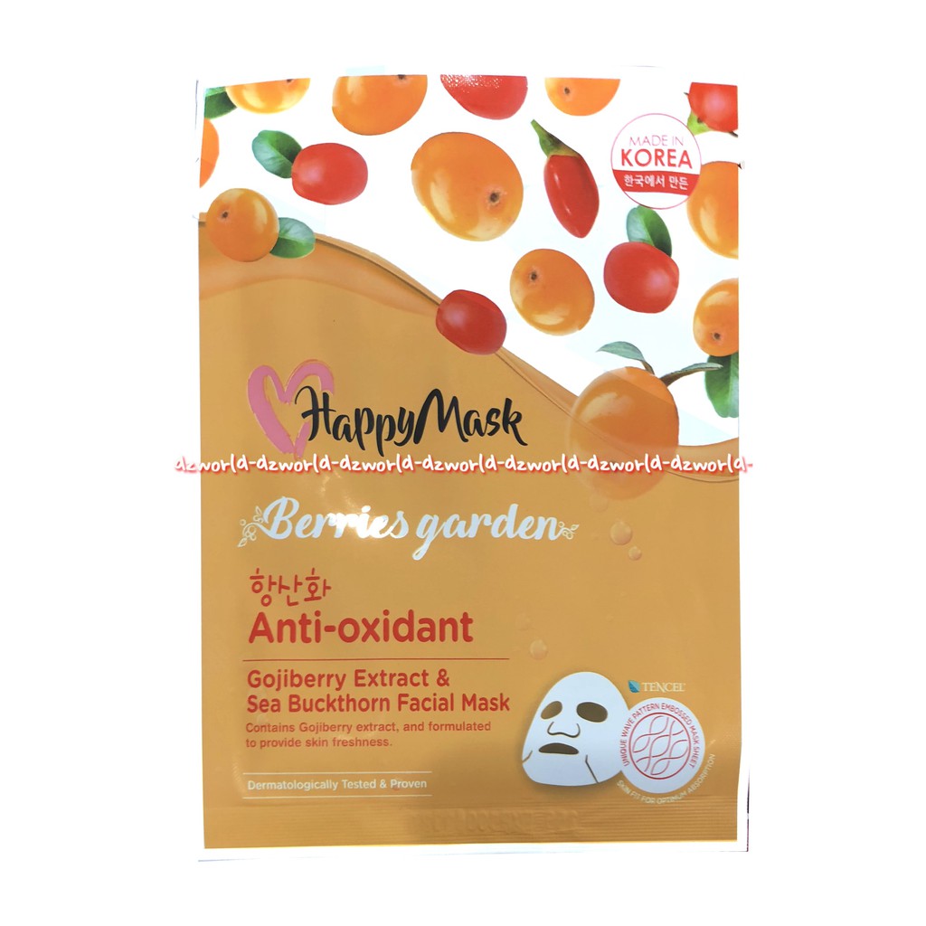 Happymask Berries Garden Anti Oxidant Gojiberry Extract Masker Happy Mask