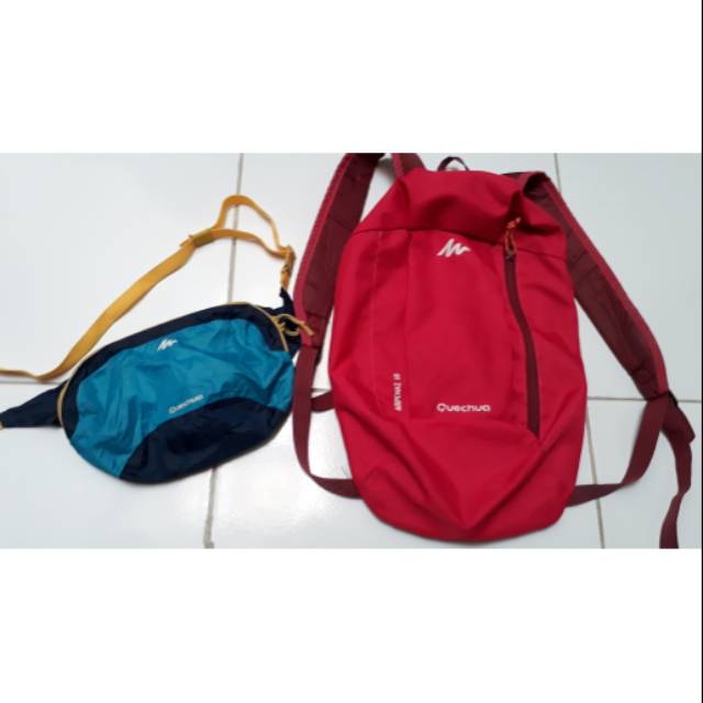 Paket cute tas outdoor Quechua second preloved