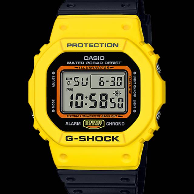 JAM TANGAN ORIGINAL G SHOCK DW-5600TB YELLOW BLACK