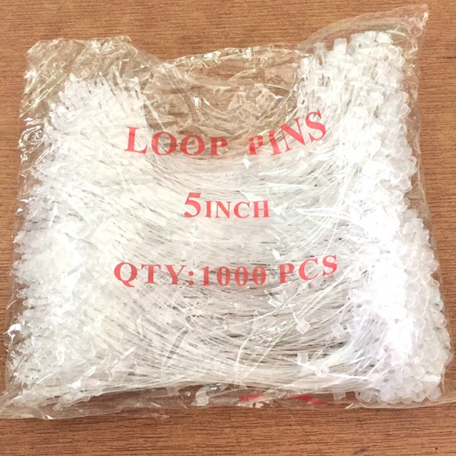 1000 Pcs LOOP PINS 5” Inch  PUTIH LOOP PINS|| TALI HANG TAG 5”inch