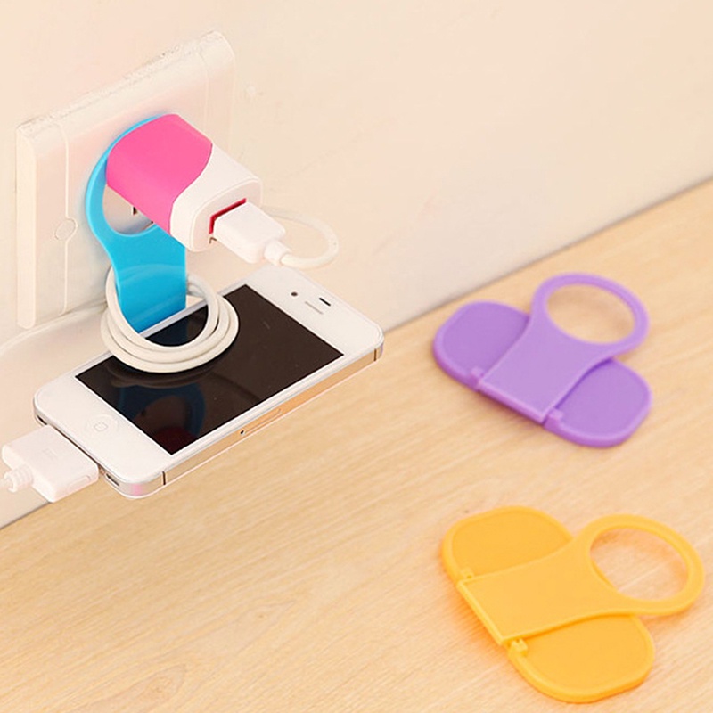 (LUCKID) Holder / Dudukan Charger Handphone Model Lipat Portabel Untuk Dinding