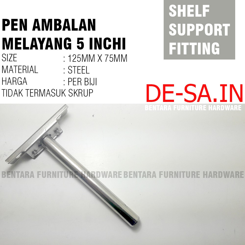 5 Inchi Pen Ambalan Melayang Tembok  - Braket Bracket Floating Shelf Wall