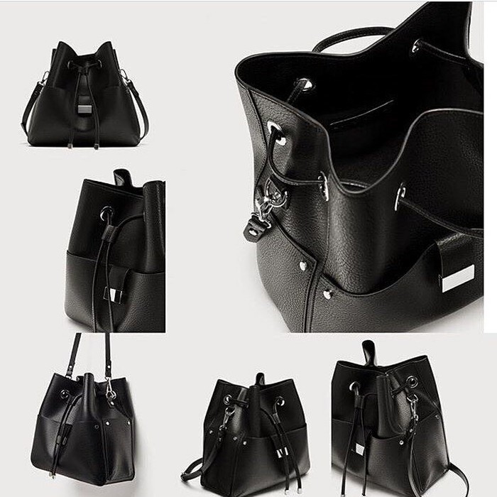 Tas Wanita Zara Pocket Bucket Ori Import,Supplier 1,Harga Parik Murah - Beige