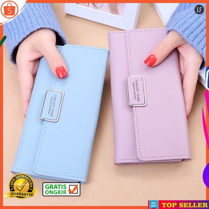 DOMPET WANITA PANJANG KEKINIAN FASHION CEWEK KOREA PARTY WALLET WOMEN A44