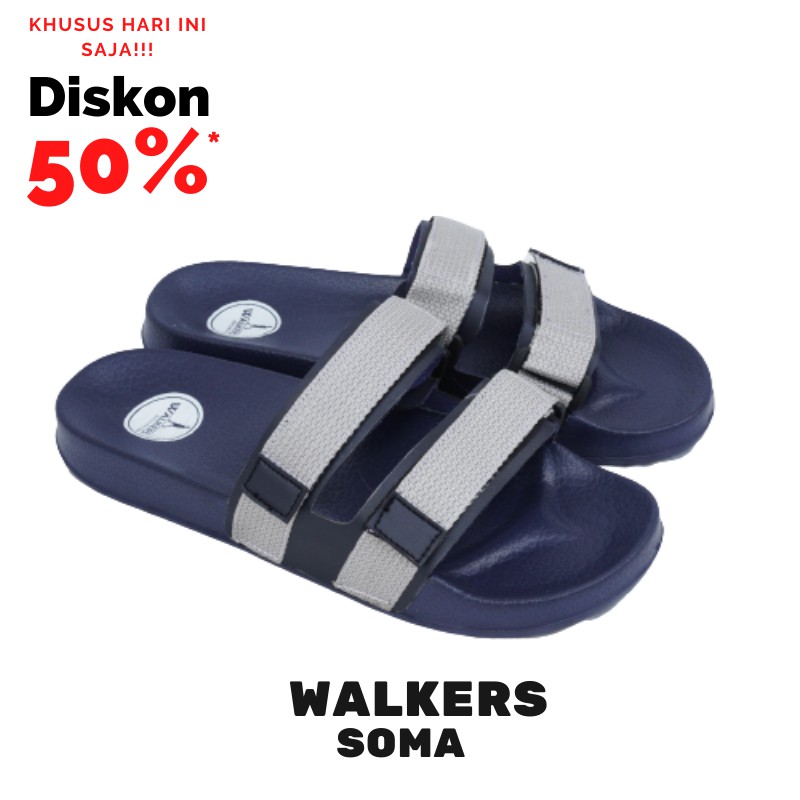 Sandal Pria Walkers Soma | Full Navy | Sandal Sendal Pria Wanita Import Sandal Outdoor Paling Murah
