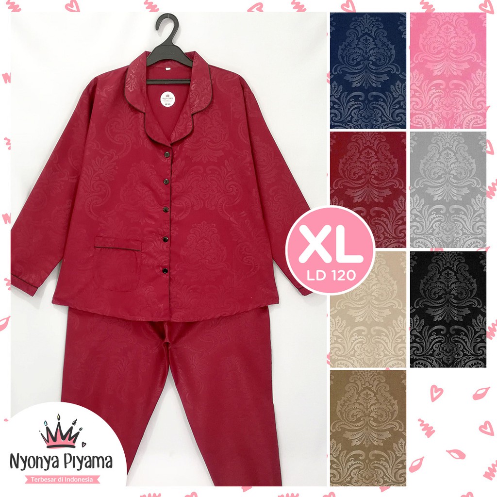 Piyama XL Lengan Panjang Dewasa LD 120 Katun  Embos  