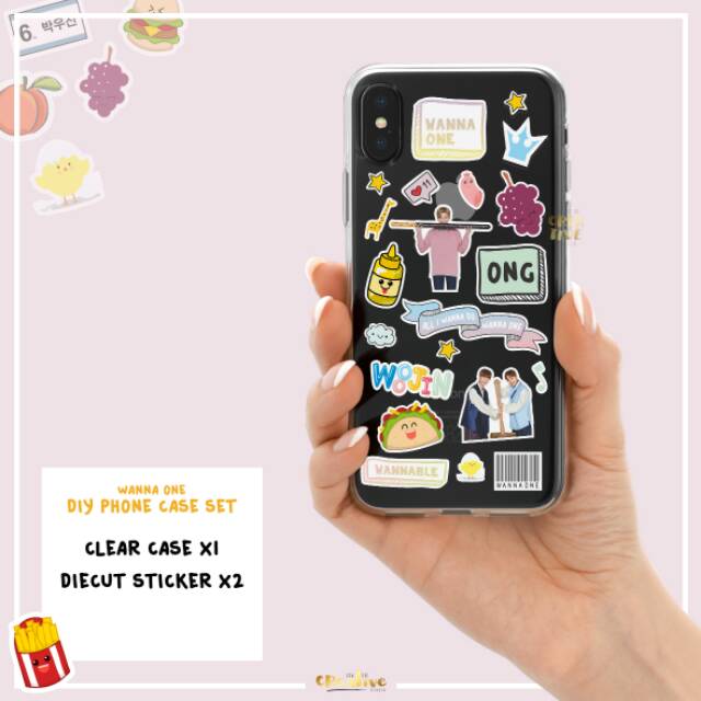 Wanna One Diy Phone Case Sticker Set Softcase Clear Shopee