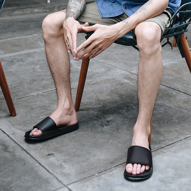 PORTO BLACK |MNM x FSTP| Sandal Slop Pria - Sendal Slip On Ringan