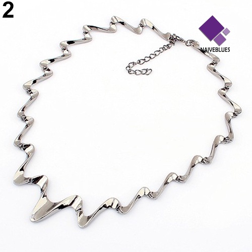 Kalung Choker Rantai Model Gelombang Gaya Korea Untuk Wanita