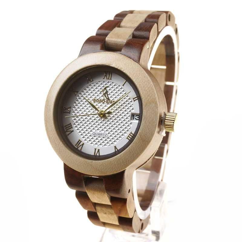 BOBO BIRD Jam Tangan Kayu Analog Wanita - M19 - Brown