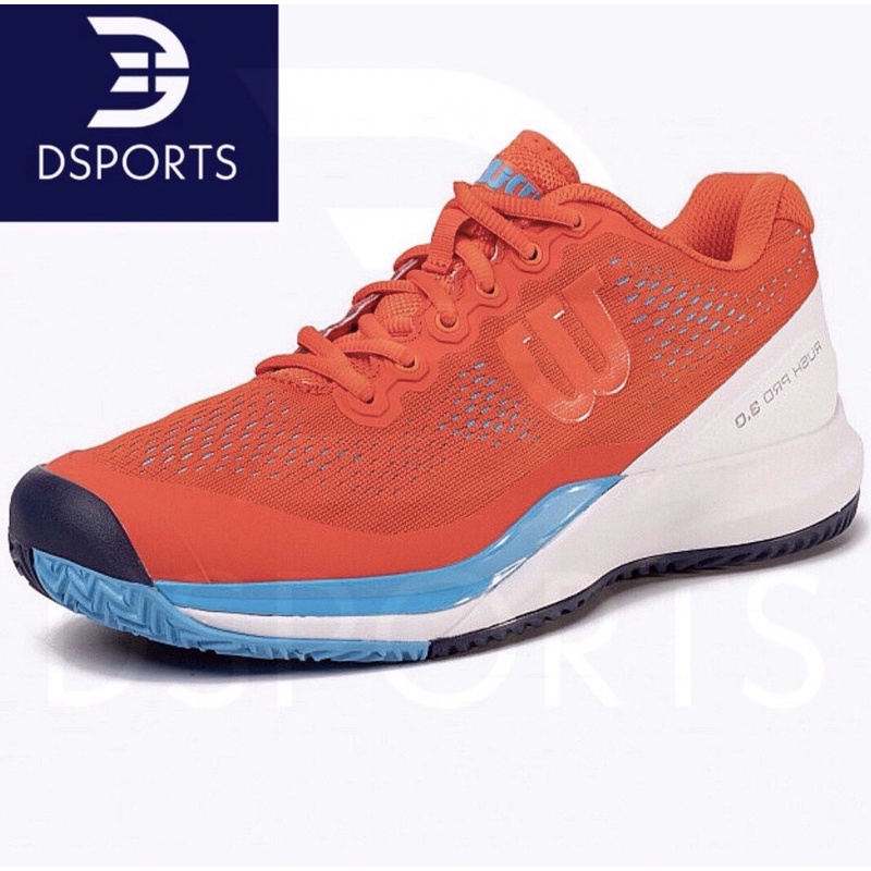Wilson Rush Pro 3.0 Tangerine White Bonnie Blue  ( Tennis Shoes Sepatu Tenis ) ORIGINAL