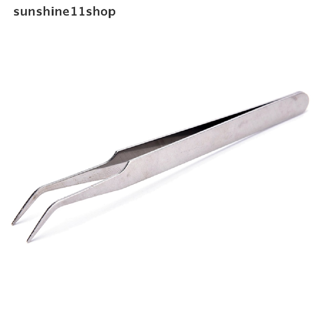 (SHO) 2pcs Pinset Stainless Steel Untuk Mengambil Bulu Mata Palsu / Nail Art