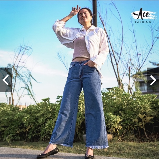 AFI - MC - Abigail Fringe Kulot Jeans Anti Ngatung