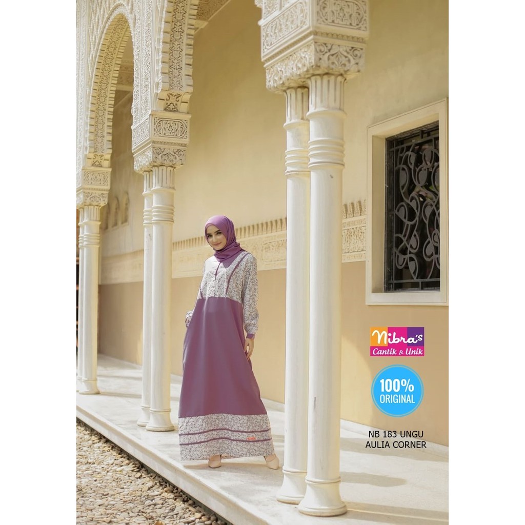 Model Casual Gamis Nibras NB 183 Ungu ORIGINAL Gamis Wanita Remaja