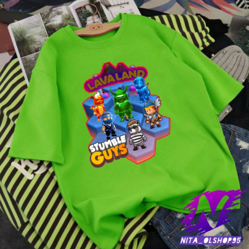 lava land baju kaos anak stumble guys map lava land