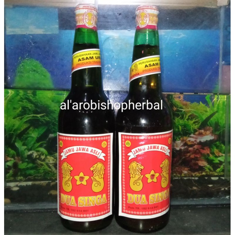 JAMU ASLI JAWA TIMUR DUA SINGA pegalinu & asam urat 600ml (rasa manis) asli jawa timur banyuwangi