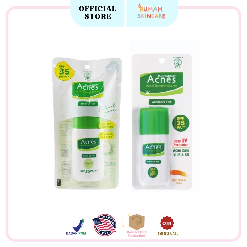 ACNES Sunscreen UV Tint SPF 35+++ 30gr - Natural Green | Natural Beige Sun Screen, Tabir Surya